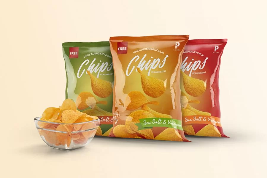 Free Chips Bag Packaging Mockups