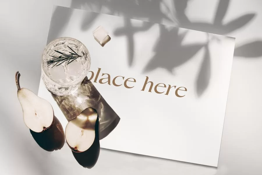 Free Elegant Placemat with glass Mockup