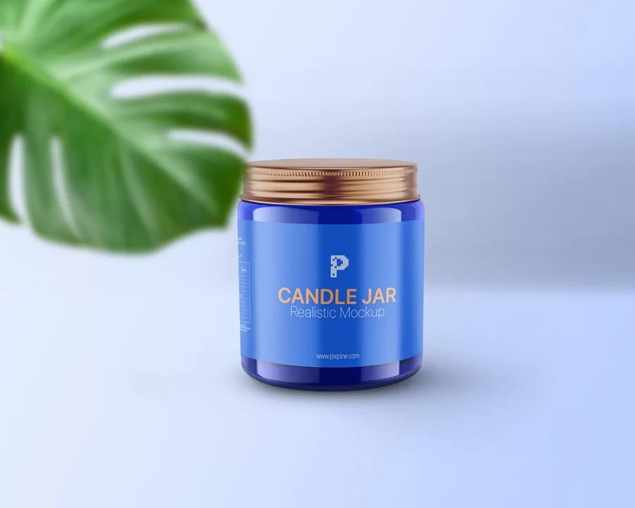 Free Glass Candle Jar Mockup