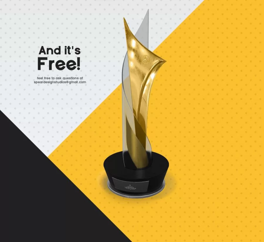 Free Gold Award Mockup Template