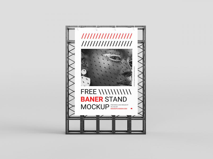 Free Large Banner Stand Mockup