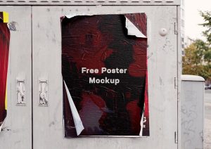 Free Wrinkled Poster Mockup