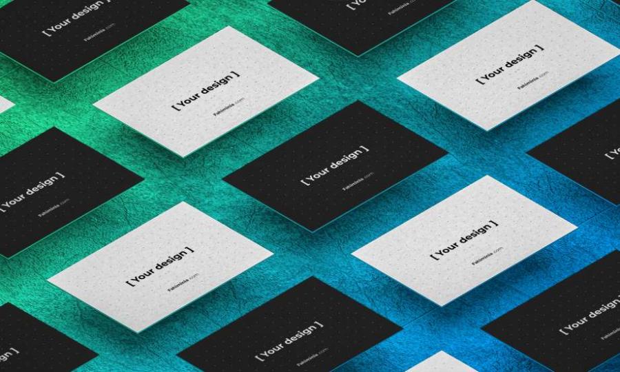 Isometric Business Card Free Mockup Template