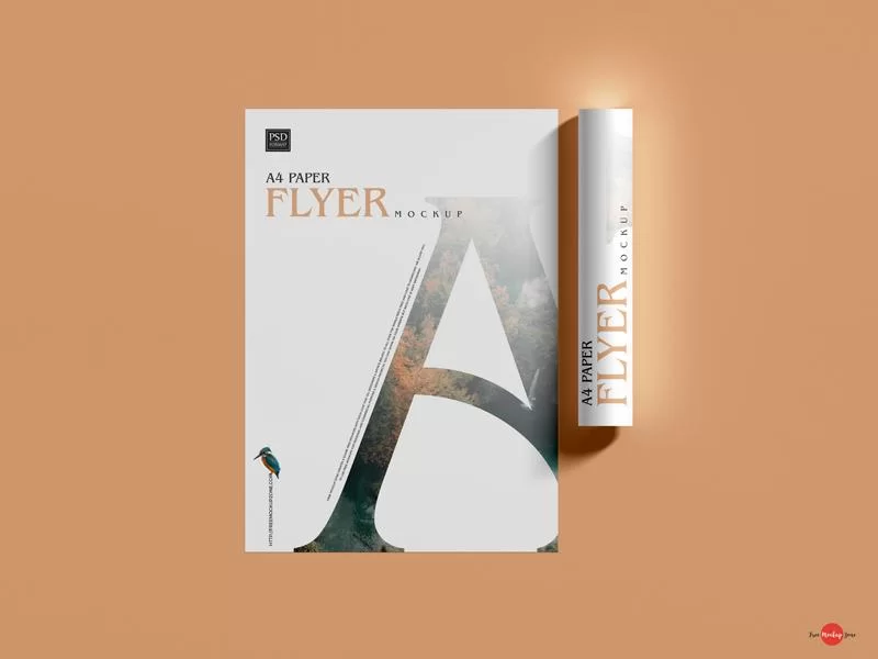 Top View A4 Paper Flyer Free Mockup