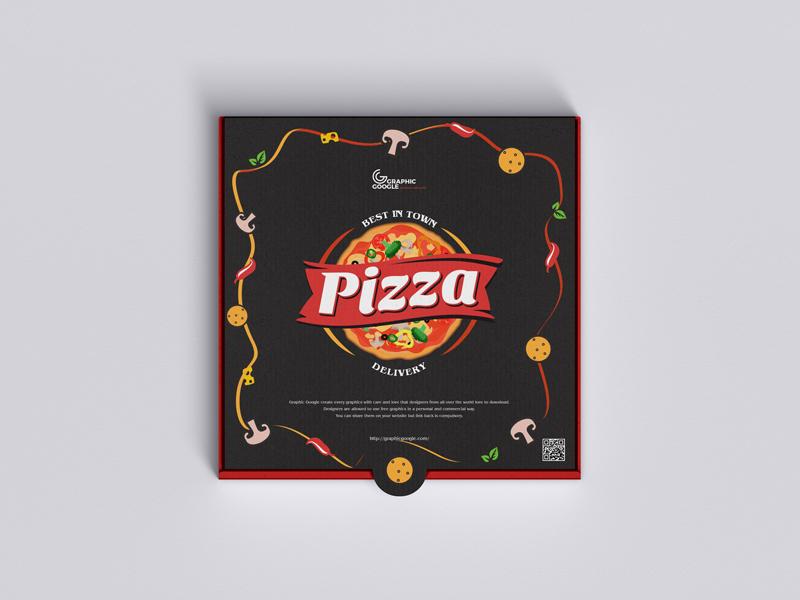 Top View Pizza Packaging Free Mockup