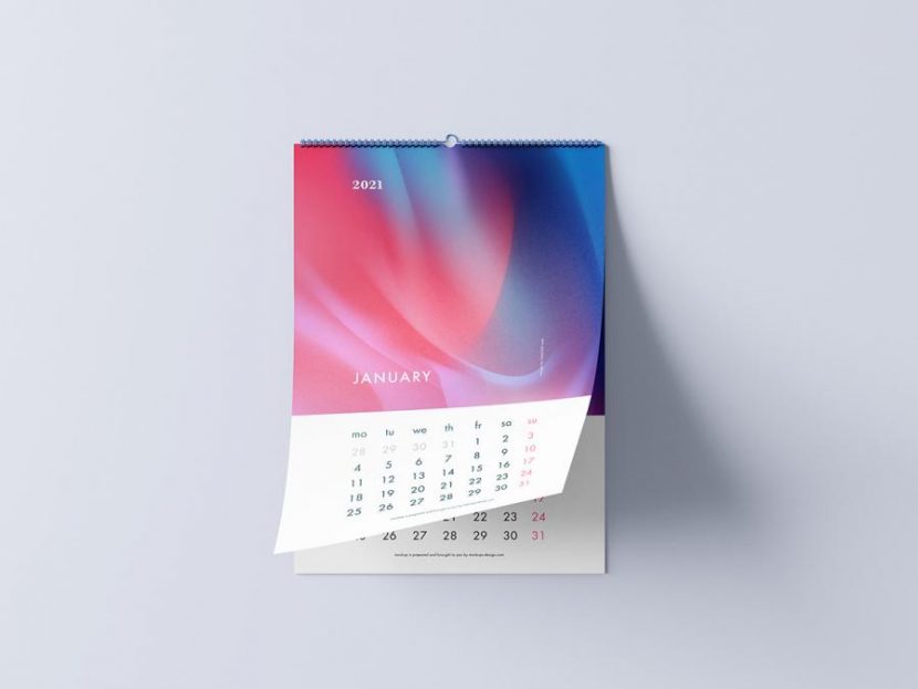 Wall Calendar Free (PSD) Mockup - FreeMockup