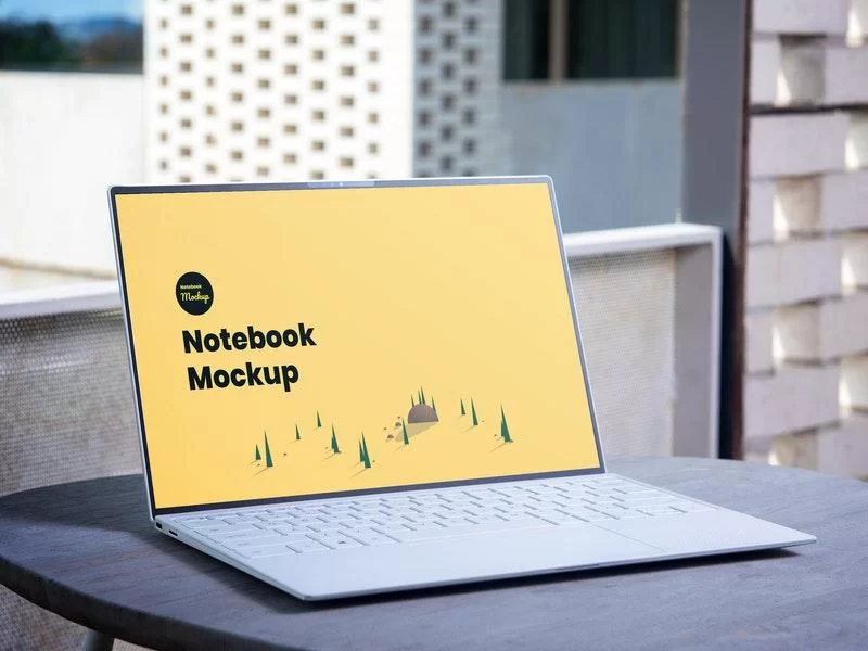 Free Notebook PSD Mockup