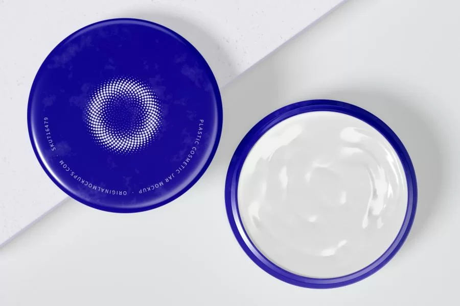 Free Opened Plastic Cosmetic Jar Mockup