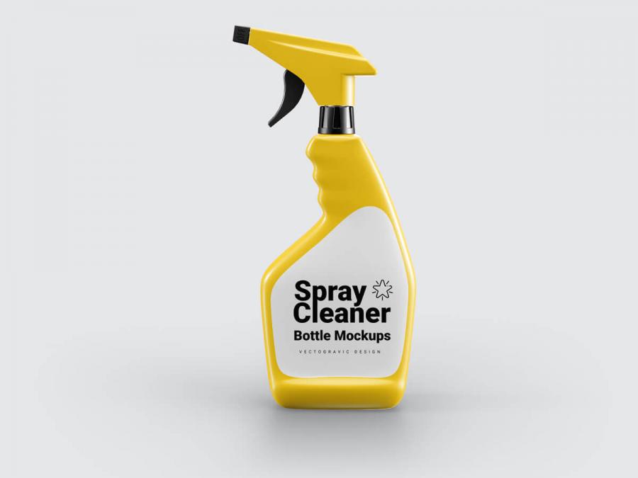 Free (PSD) Spray Cleaner Bottle Mockup
