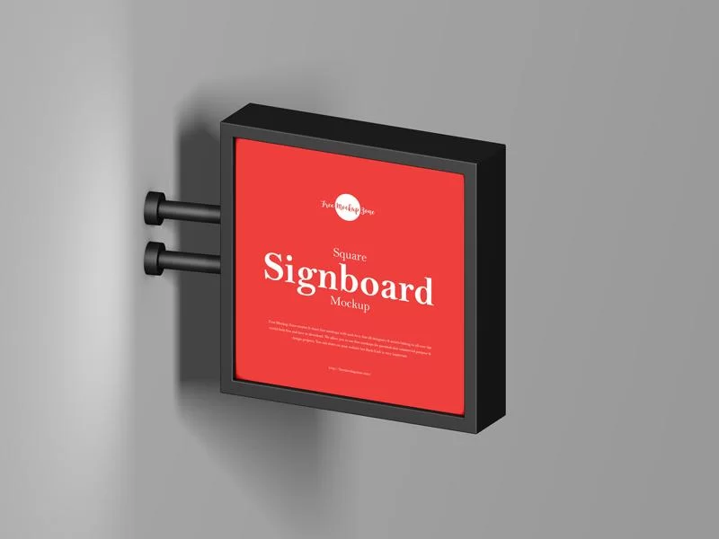 Free (PSD) Square Signboard Mockup