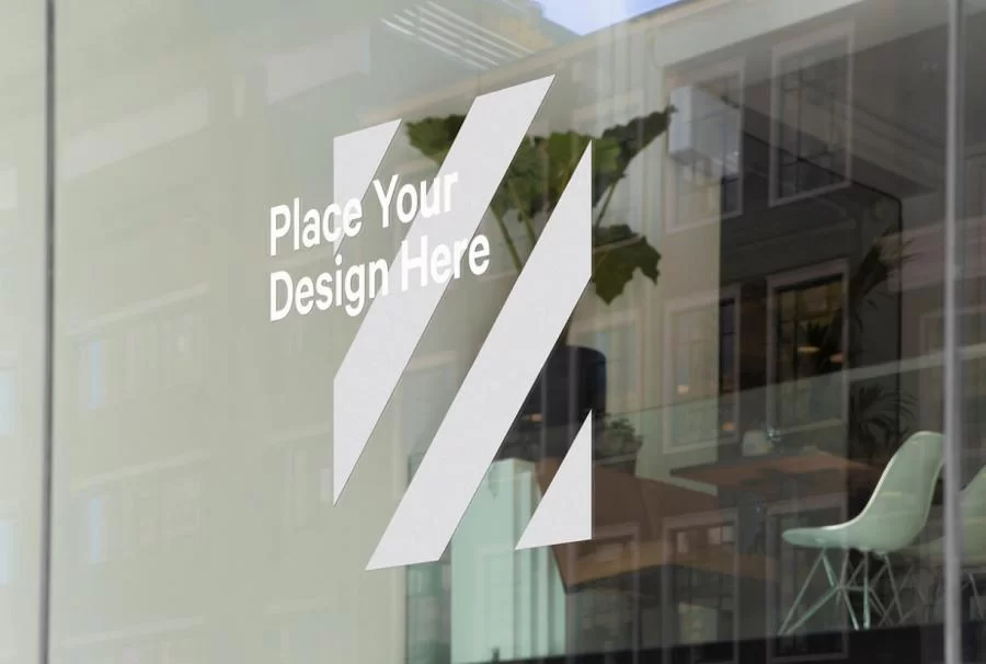 Free Window Sticker Mockup