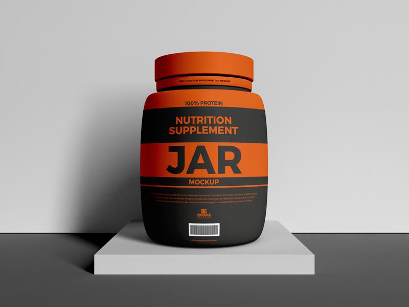 Nutrition Supplement Jar Free Mockup