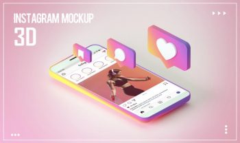 Download Free 3D Instagram Feed Mockup - FreeMockup