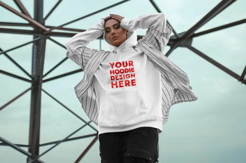 Free Modern Women’s Hoodie Mockup