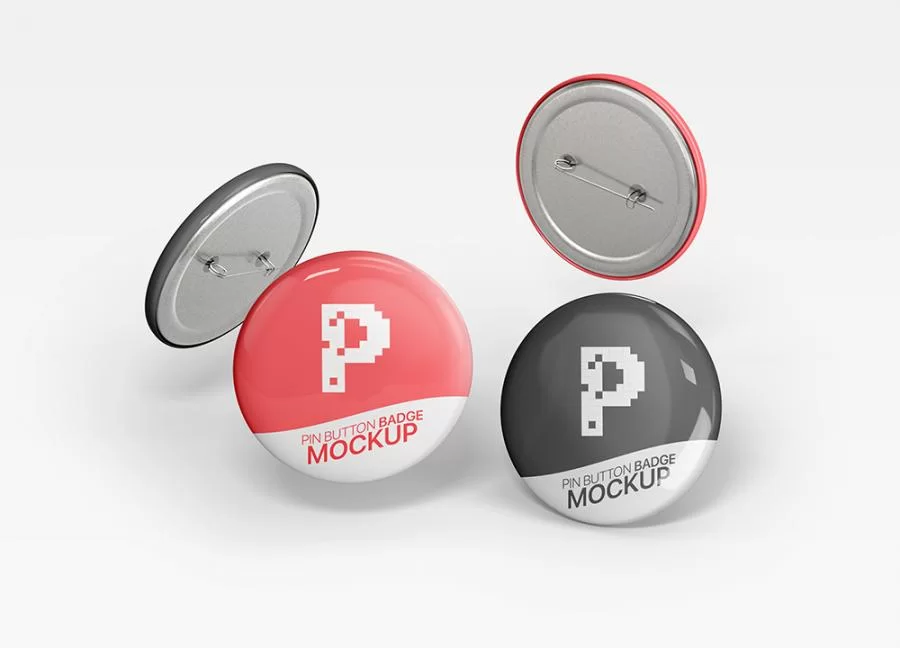 Free (PSD) Pin Button Badge Mockup