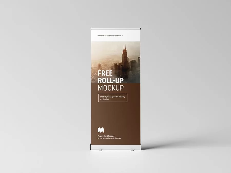 Free Realistic Roll-Up Banner Mockup