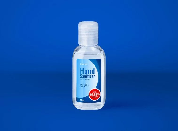 Free Small Plastic Sanitizer Bottle Mockup