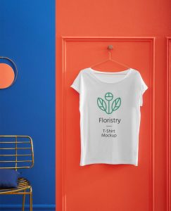 Download White Hanging T-Shirt Free Mockup - FreeMockup