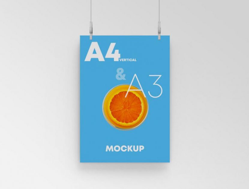 Download A3 Hanging Poster Free PSD Mockup - FreeMockup