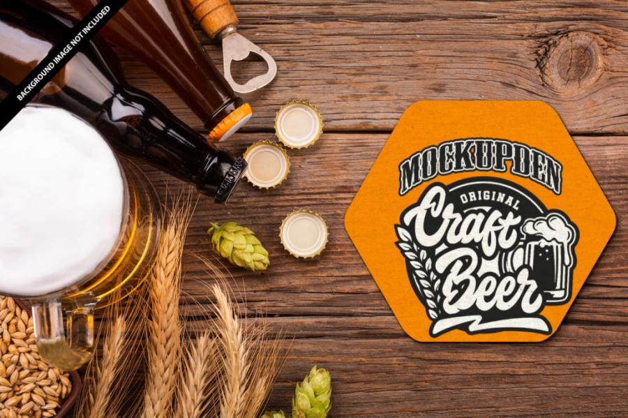 Download Beer Coaster Free Mockup PSD Template - FreeMockup