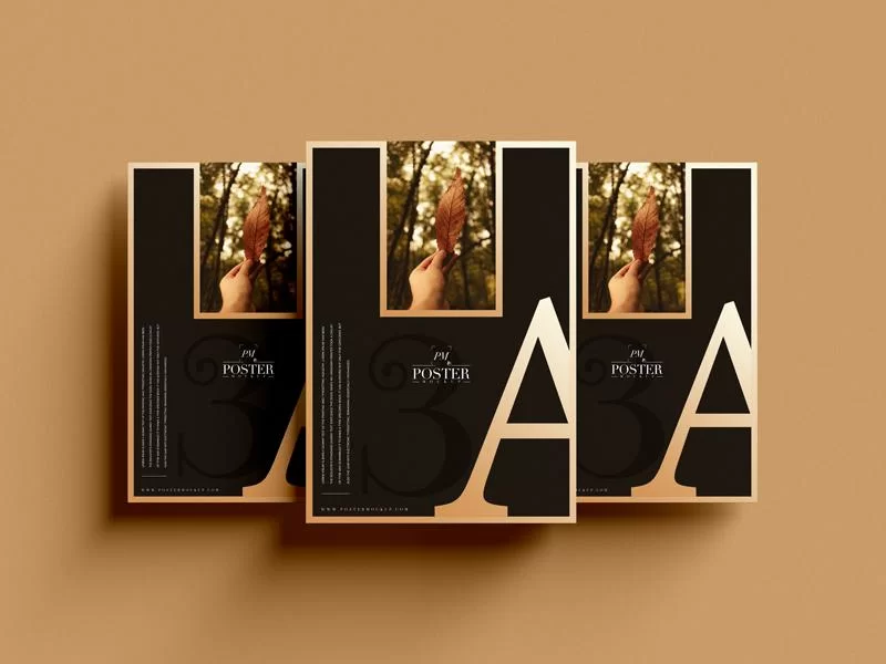 Brand Presentation A3 Poster Free PSD Mockup