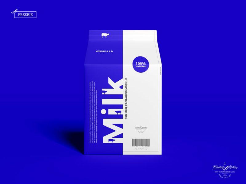 Carton Milk Packaging Free Mockup – FreeMockup.net