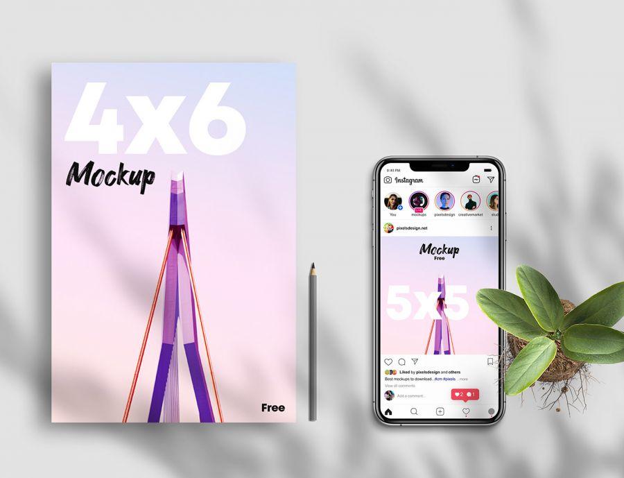 Download Flyer & Instagram Post UI Free Mockup - FreeMockup