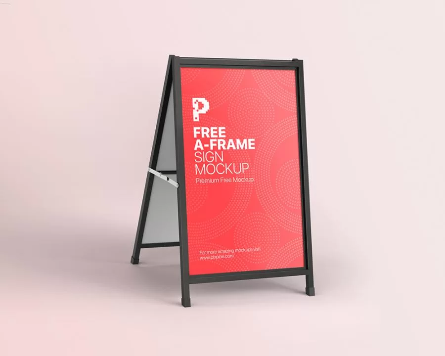 Free A-Frame Sign Mockup