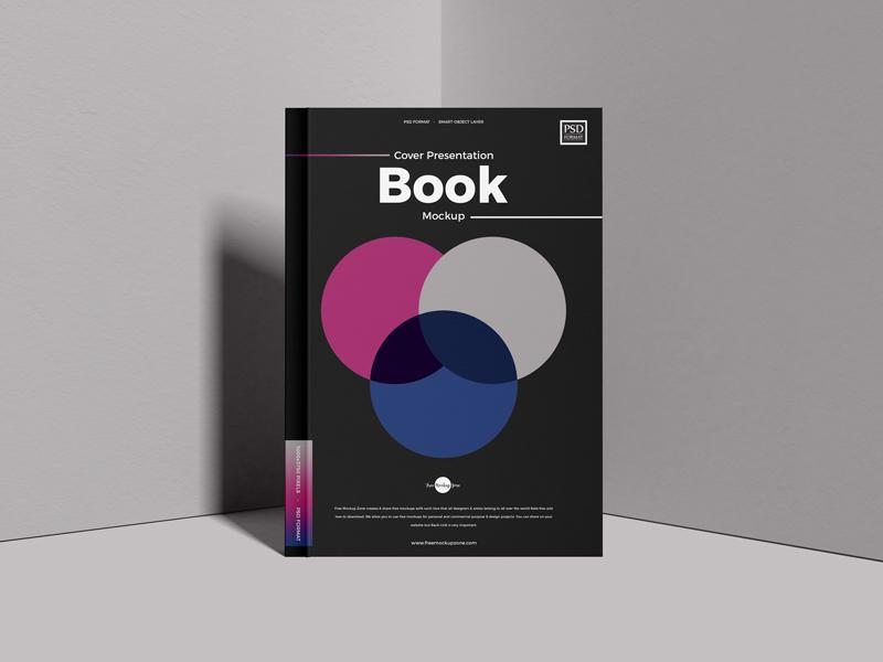 Free Book Cover Presentation Mockup (PSD)