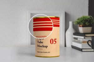 Download Free Cylinder Gift Box Package Mockup - FreeMockup