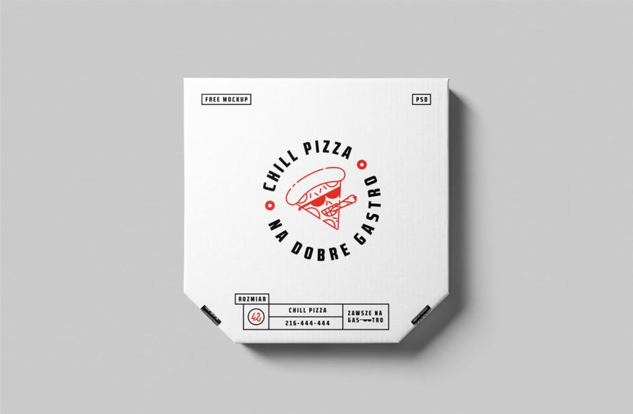 Free PSD Large Pizza Box Packaging Mockup
