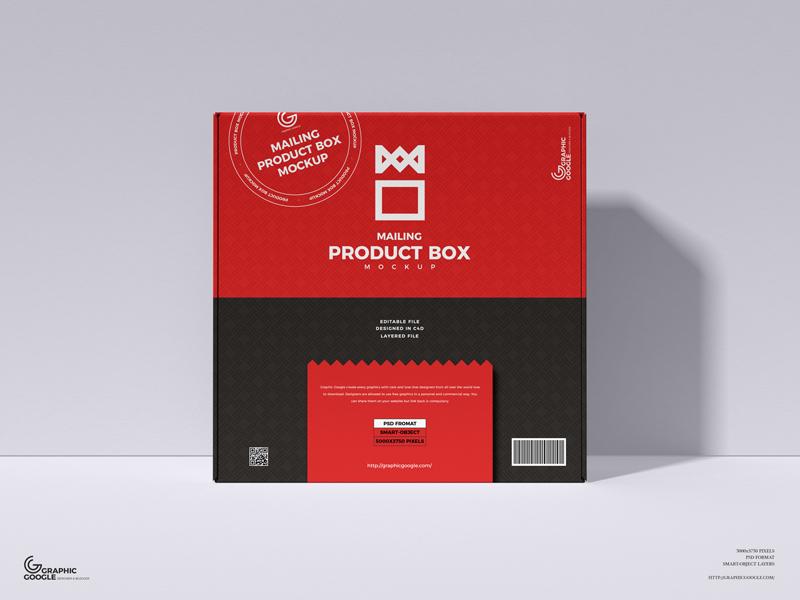 Free PSD Mailing Product Box Mockup