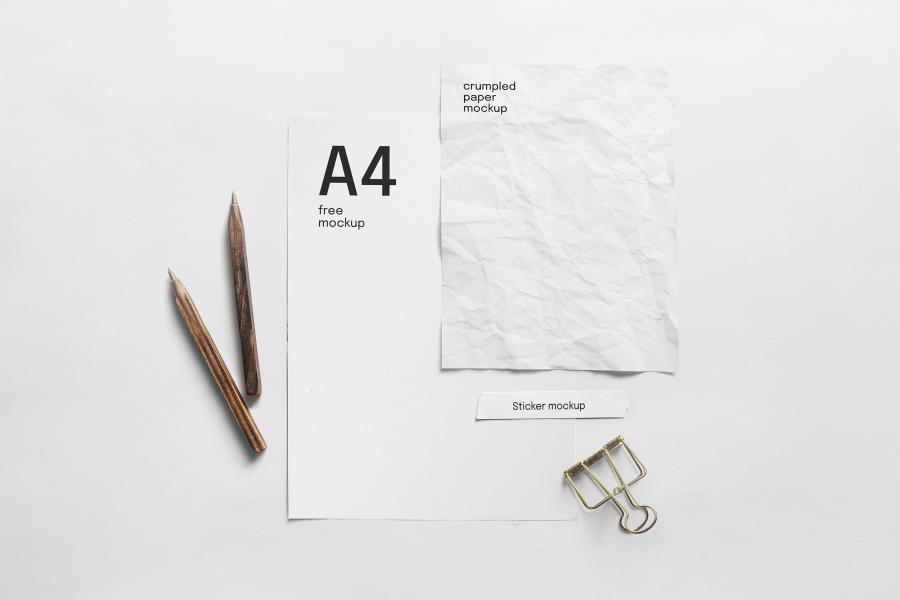 Free PSD Paper Composition Mockup