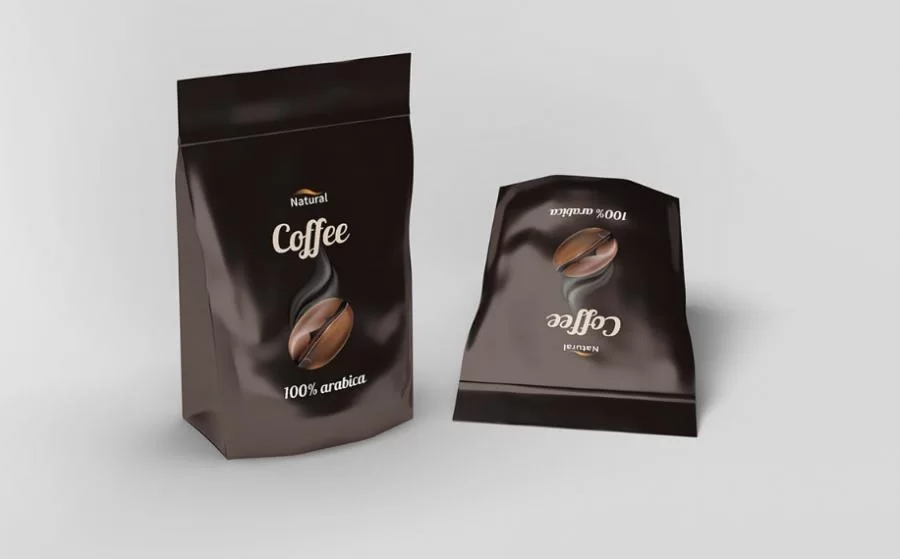 Free PSD Pouch Coffee Mockup