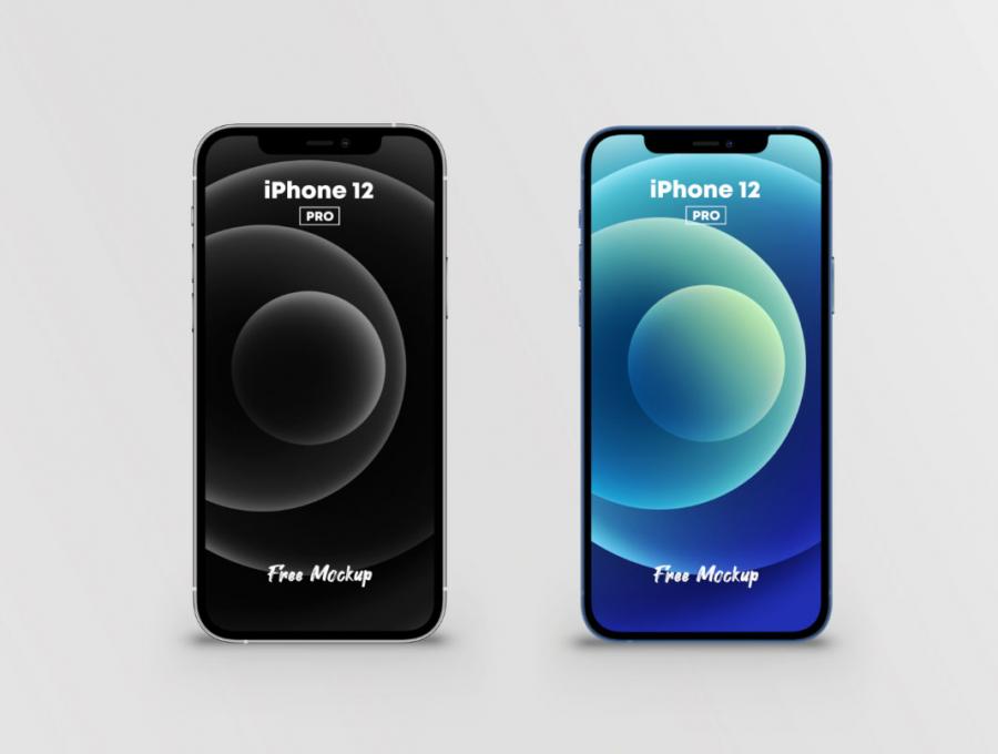 Free PSD iPhone 12 Pro Mockup (2 Colors)