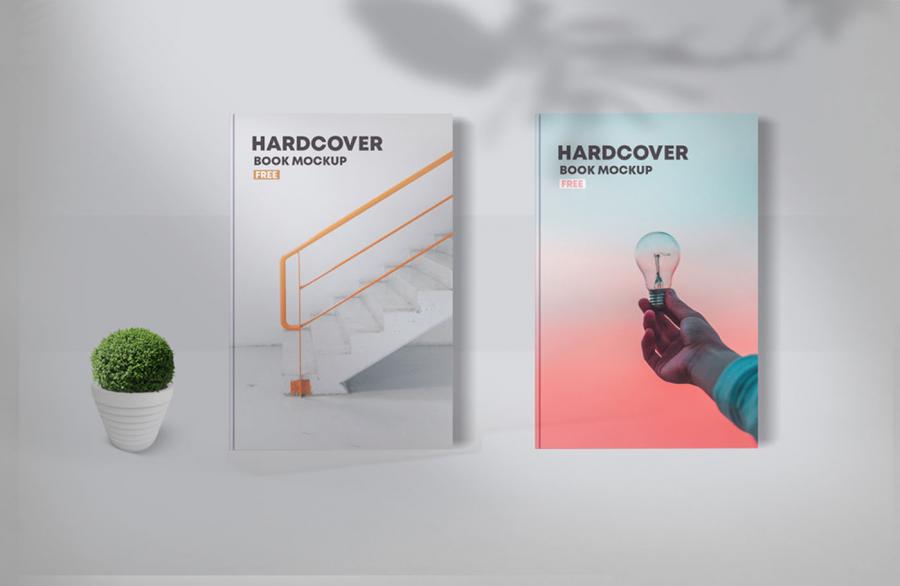 Free Two Hardcover Book Mockups (PSD)
