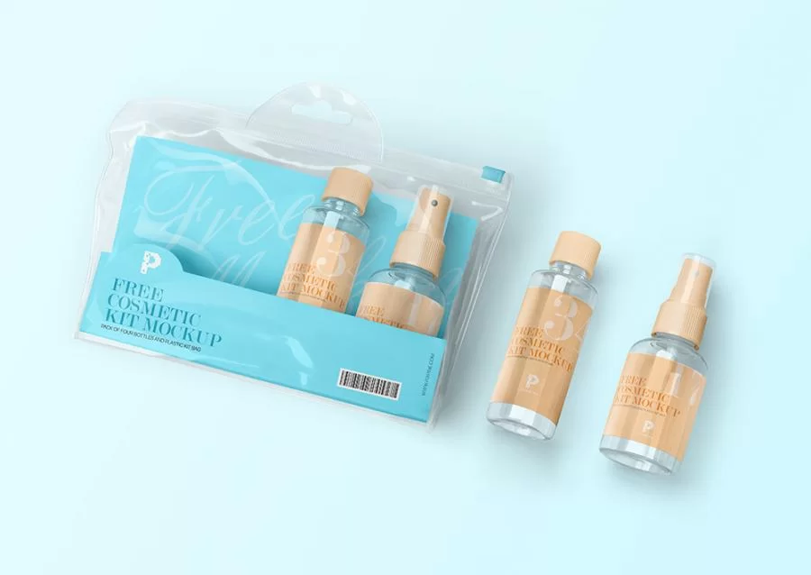 Makeup Kit Cosmetics Set Free PSD Mockup