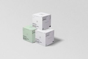 Three Square Boxes Free Mockup (PSD)