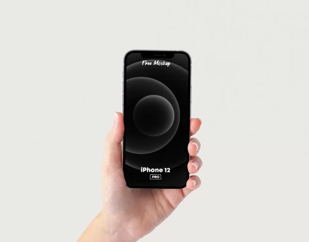 iPhone 12 Pro in Hand Free PSD Mockup