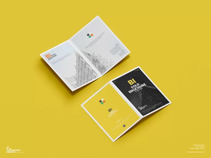 A4 Bi-Fold Brochure Free Mockup (PSD)
