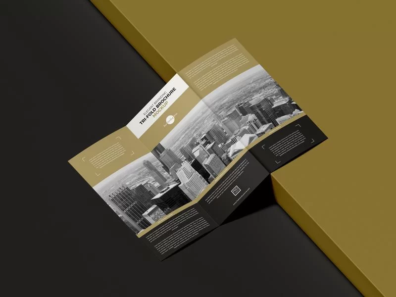 Elegant Branding Tri-Fold Brochure Free Mockup