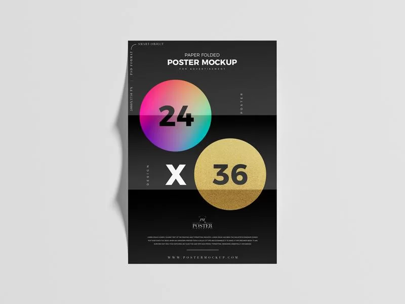 Folded 24×36 Poster Free Mockup (PSD)