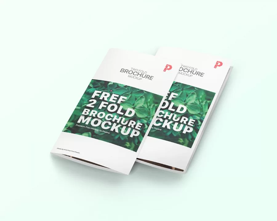 Free 2 Fold Brochure Mockup (PSD)