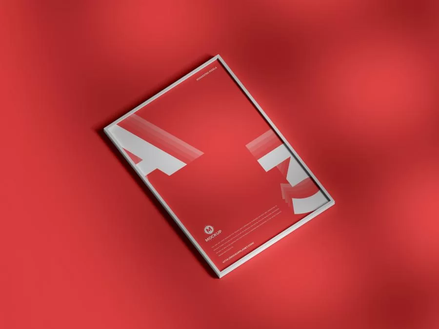 Free Elegant Framed Poster Mockup (PSD)