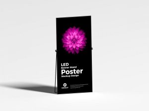 Free LED Banner Stand Poster Mockup