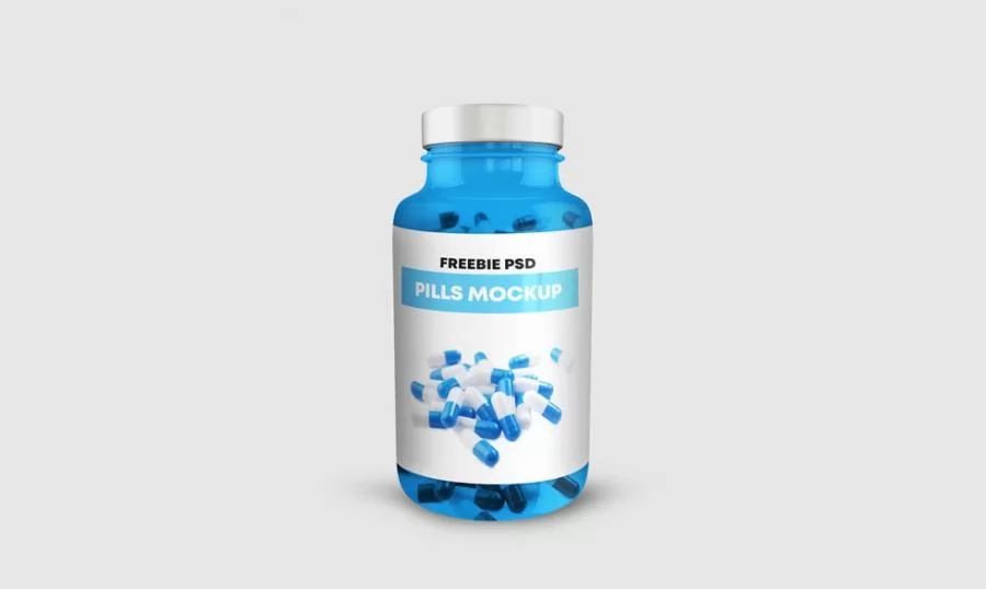 Free Medicine Pill Bottle Mockup (PSD)