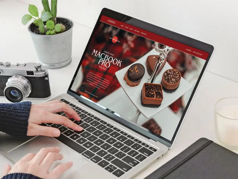 Free Person Using MacBook Pro Mockup