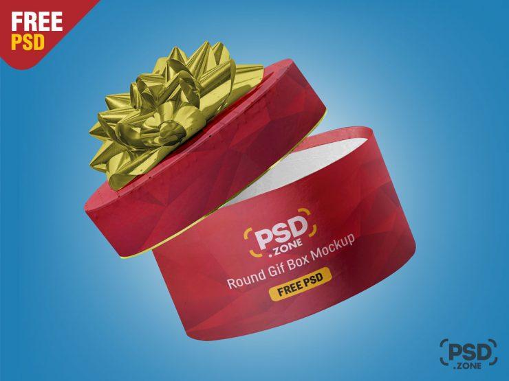 Download Free Round Gift Box Mockup (PSD) - FreeMockup