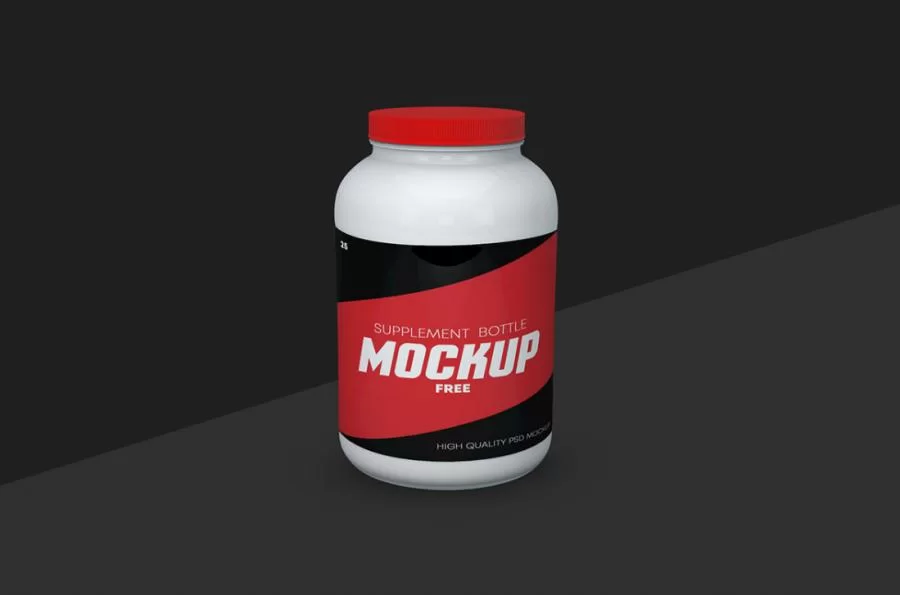 Supplement Bottle Free Mockup (PSD)