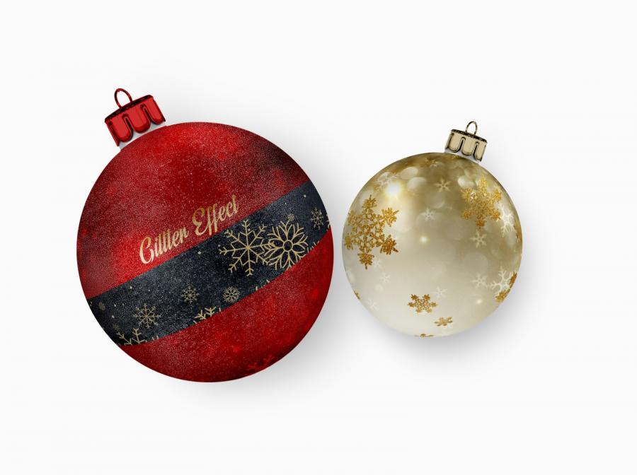 Christmas Ball Ornaments Free Mockup (PSD)